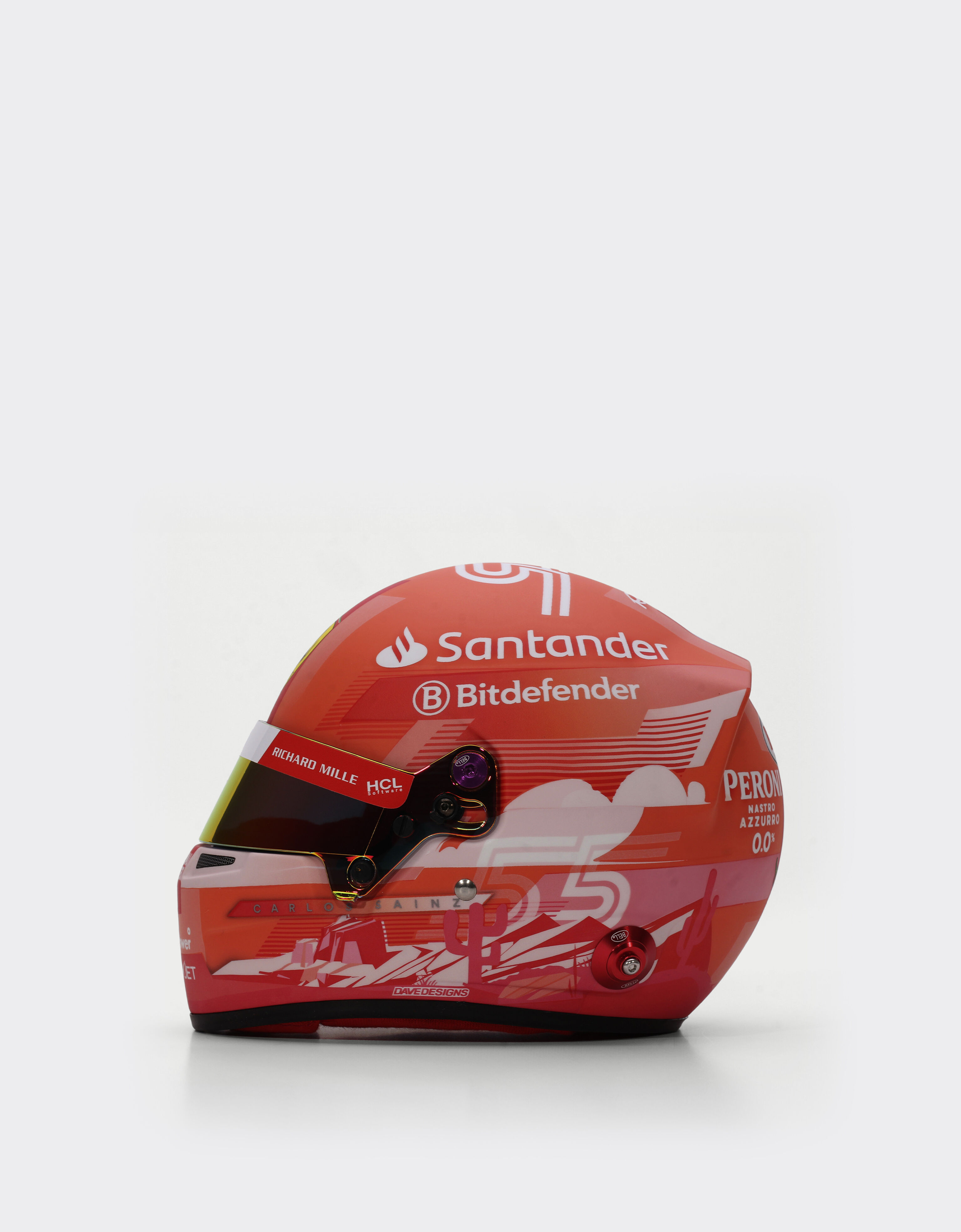 Ferrari 1:2比例 Carlos Sainz 拉斯维加斯2024特别版迷你头盔 多色 F1612f