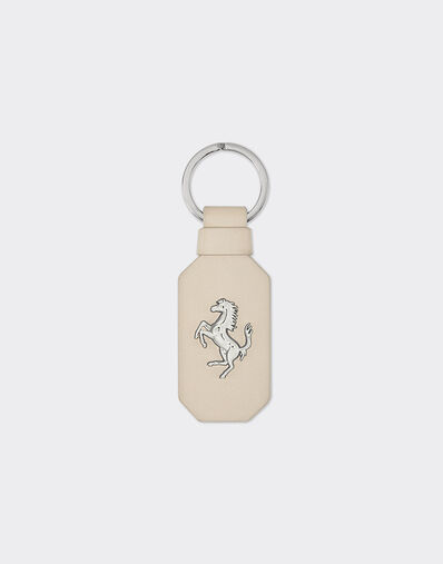 Ferrari Leather keychain with prancing horse Chalk 49222f