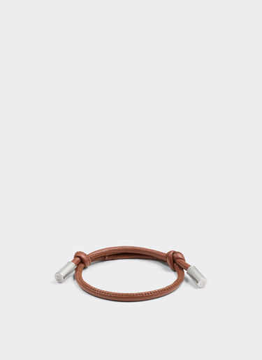 Tubular leather bracelet with engraved Prancing Horse Ferrari Tubular leather bracelet with engraved Prancing Horse Tobacco 50009f