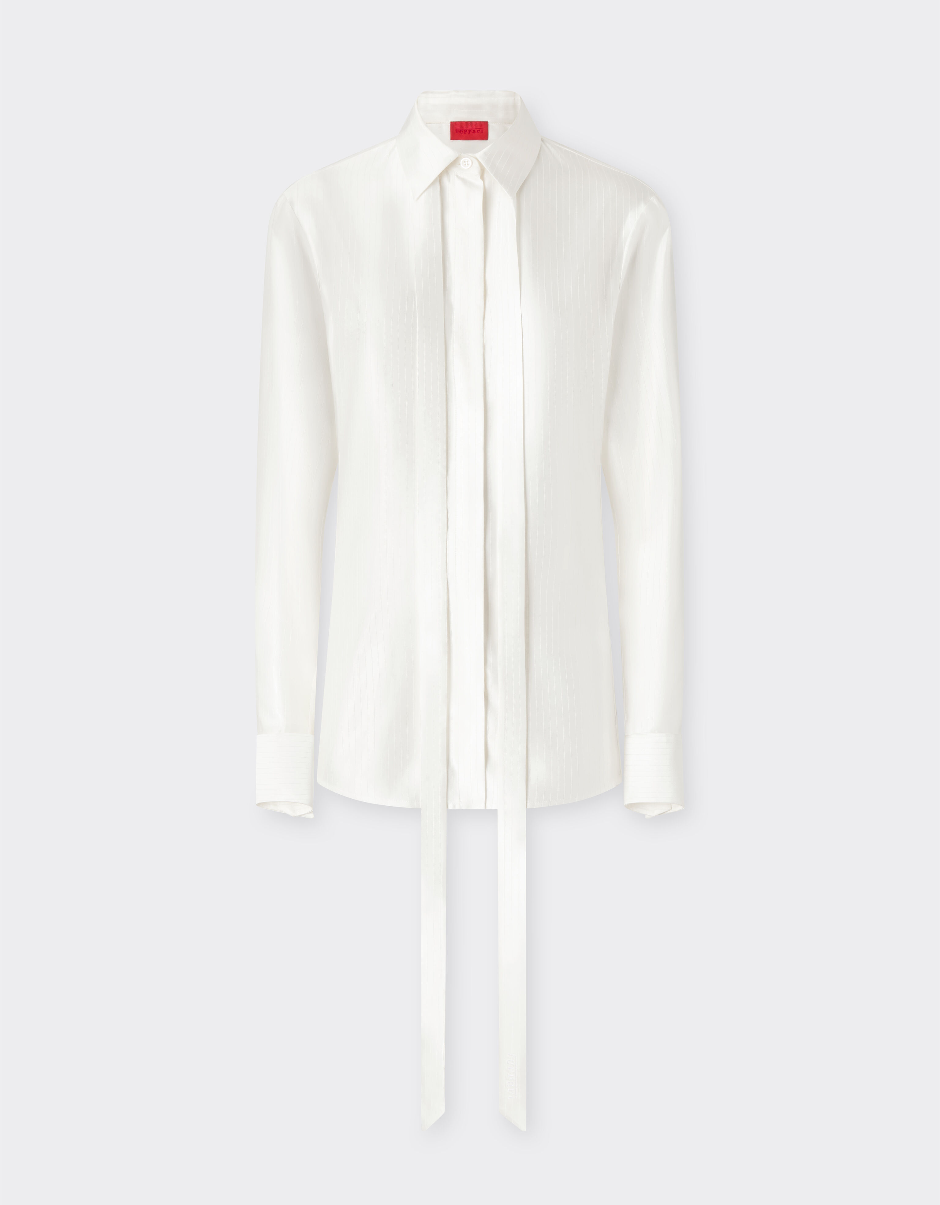 Satin shirt with micro-stripe pattern Ferrari Satin shirt with micro-stripe pattern Ivory 49930f
