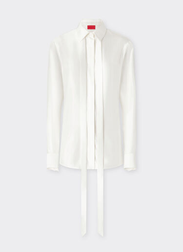 Satin shirt with micro-stripe pattern Ferrari Satin shirt with micro-stripe pattern Ivory 49930f