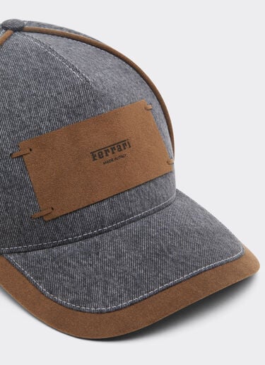 Ferrari Denim and Alcantara®baseball cap Granite Gray 50186f