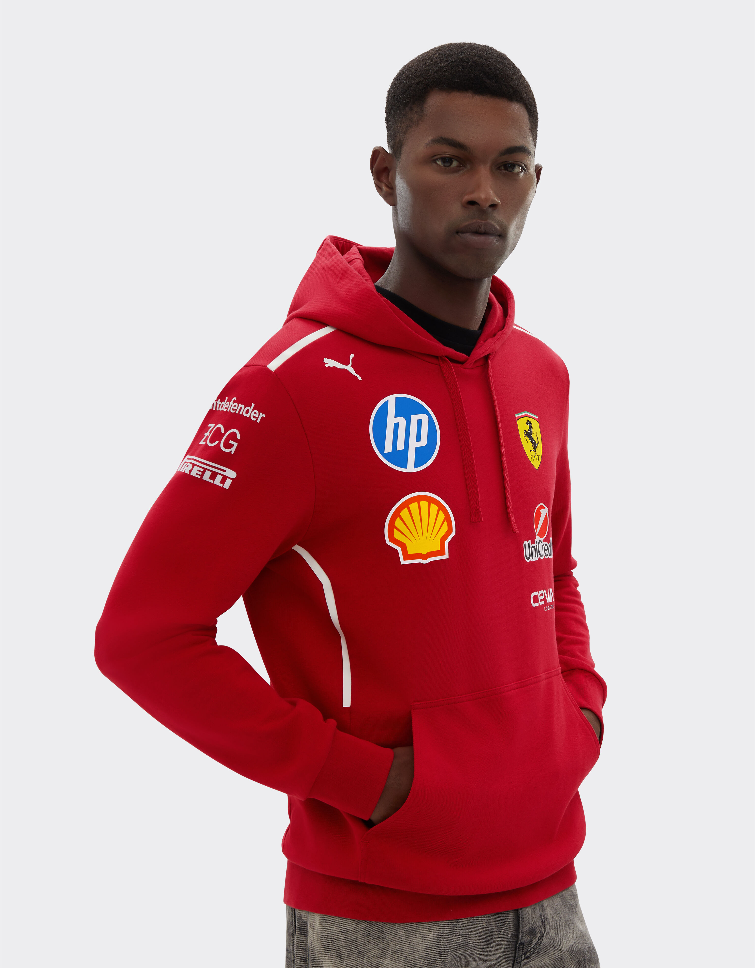 Ferrari Puma for Scuderia Ferrari HP 2025 pilots hoodie 赛车红 LA01Wf