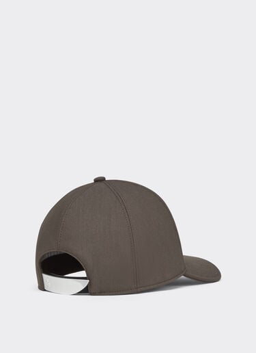 Ferrari Crepe Baseball Cap with Embroidered Logo Moka CANCP0055WWO0016f