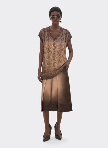 Ferrari 喷绘皮革短裙 Marrone Scuro 51437f