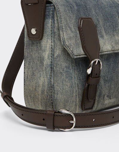 Ferrari 酸洗牛仔斜挎包 Blu Denim 51330f