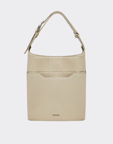 Ferrari Leather bucket bag Chalk 49145f