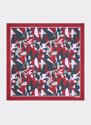 Silk yoke with color block Cavallino print Ferrari Silk yoke with color block Cavallino print Peacock 22716f