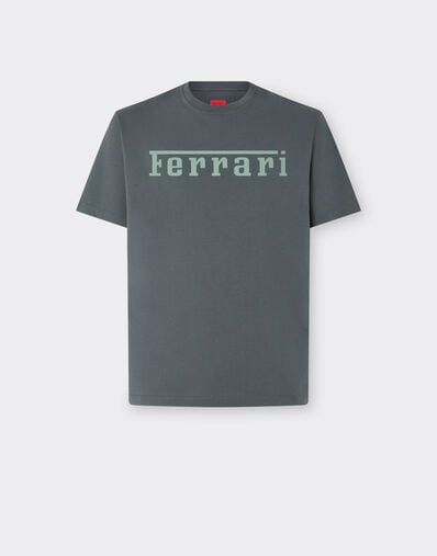 Ferrari Cotton T-shirt with Ferrari logo Grigio Titano CJNTH0006JCO0045f