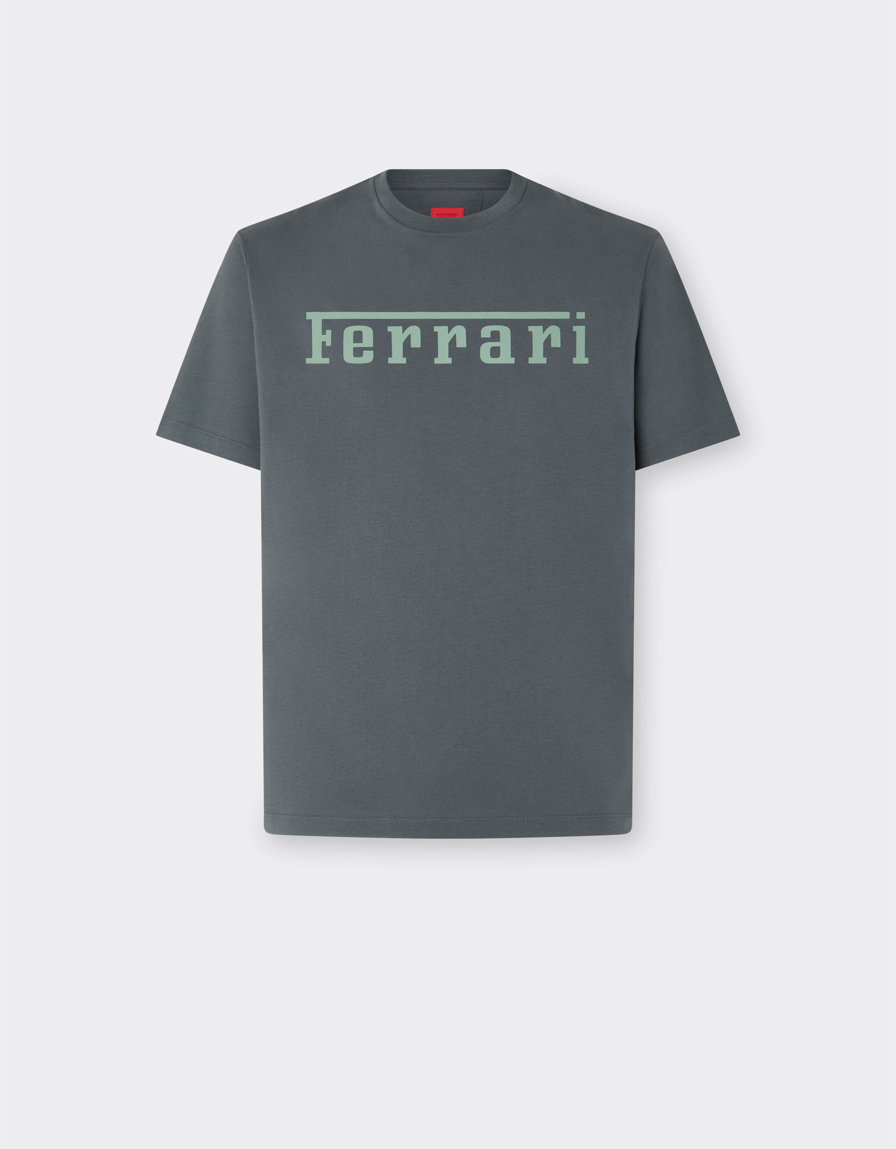 Cotton T-shirt with Ferrari logo Ferrari Cotton T-shirt with Ferrari logo Grigio Titano CJNTH0006JCO0045f