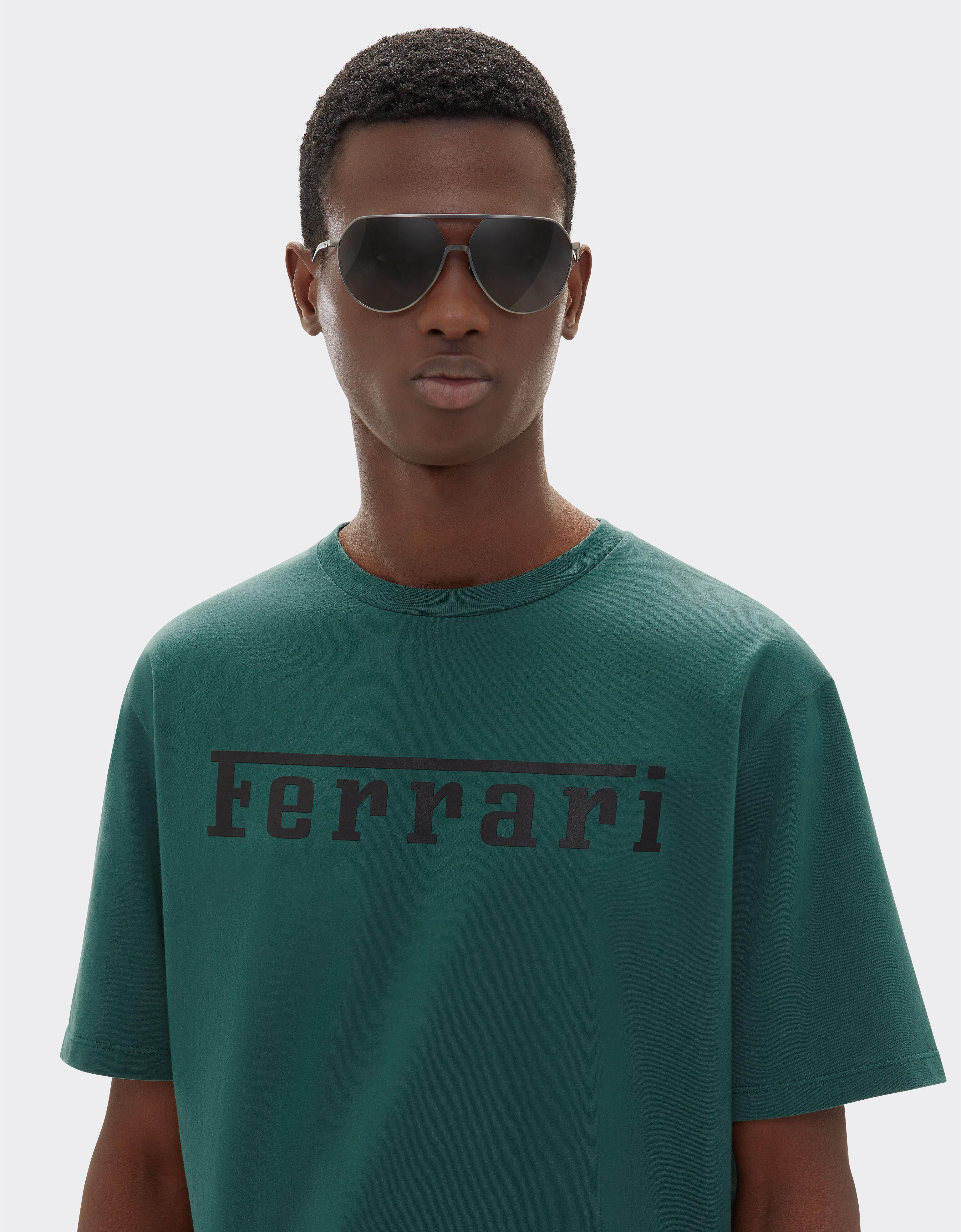 Ferrari 法拉利徽标棉质 T 恤 无花果绿 21179f