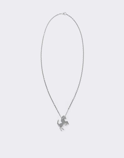 Ferrari 水钻跃马徽标项链 Silver CGWNK0005JU00005f