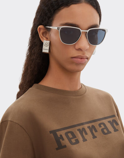 Ferrari Ferrari sunglasses in  silver-coloredmetal  with blue crystal lenses Silver LA0LAf