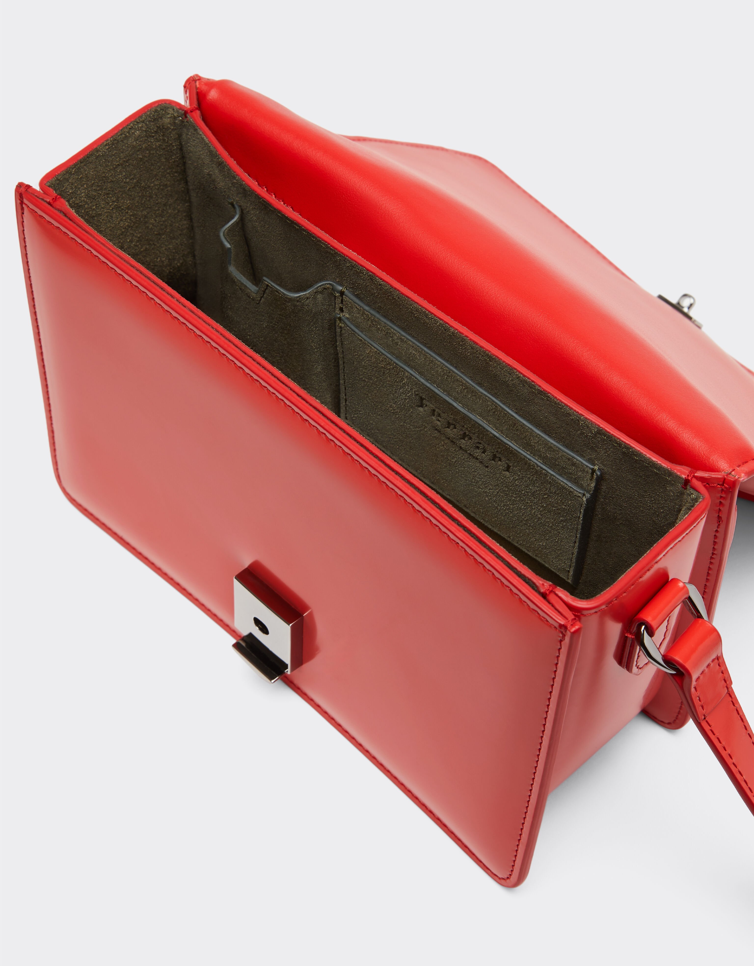 Ferrari 法拉利 GT 磨面皮革斜挎包 Rosso Dino 红色 51201f