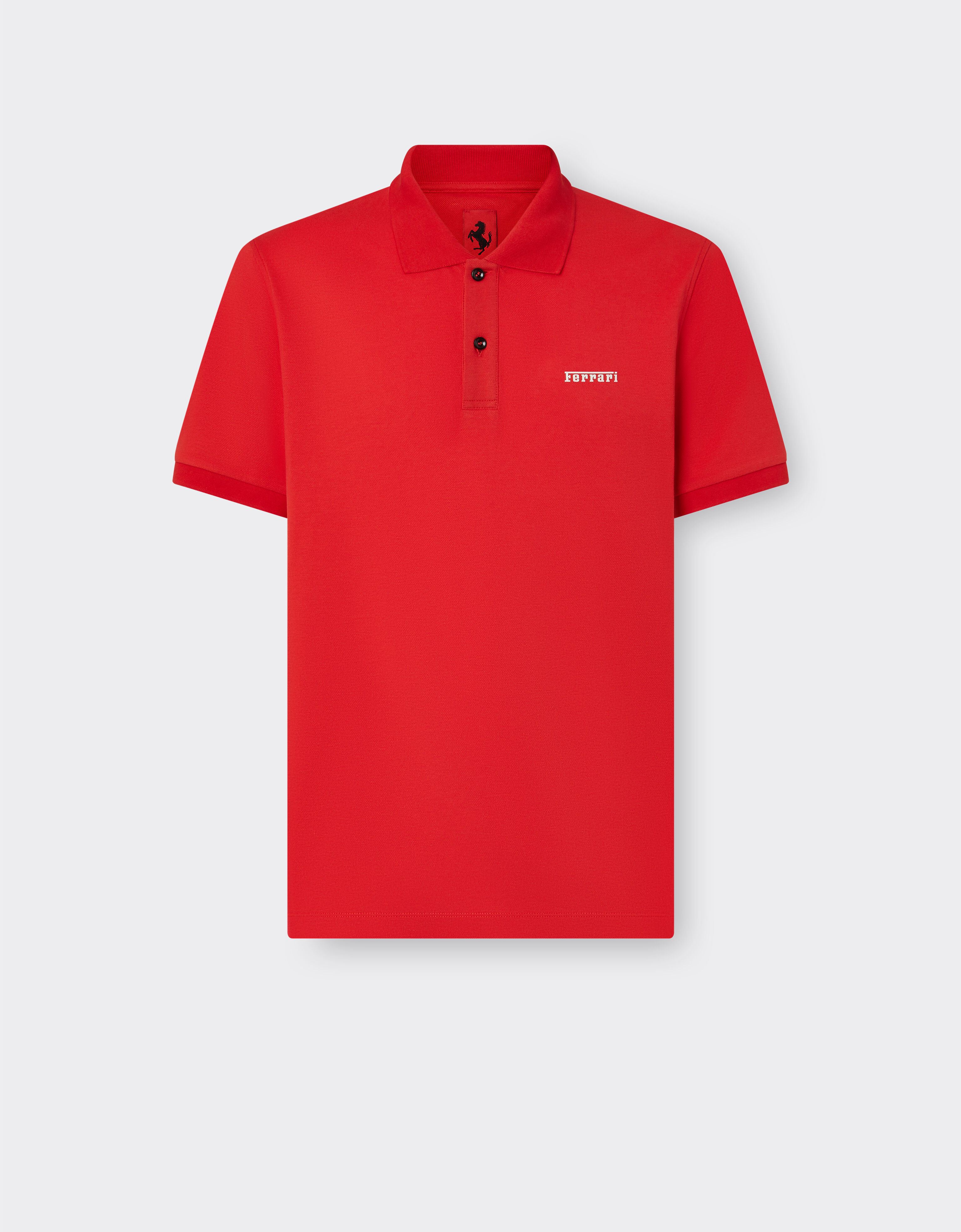 Ferrari Cotton polo shirt with Ferrari logo Rosso Dino 51058f