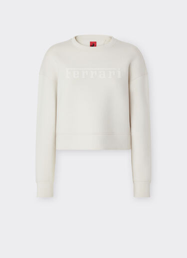 Ferrari Scuba sweatshirt with Ferrari logo Ivory 20520f