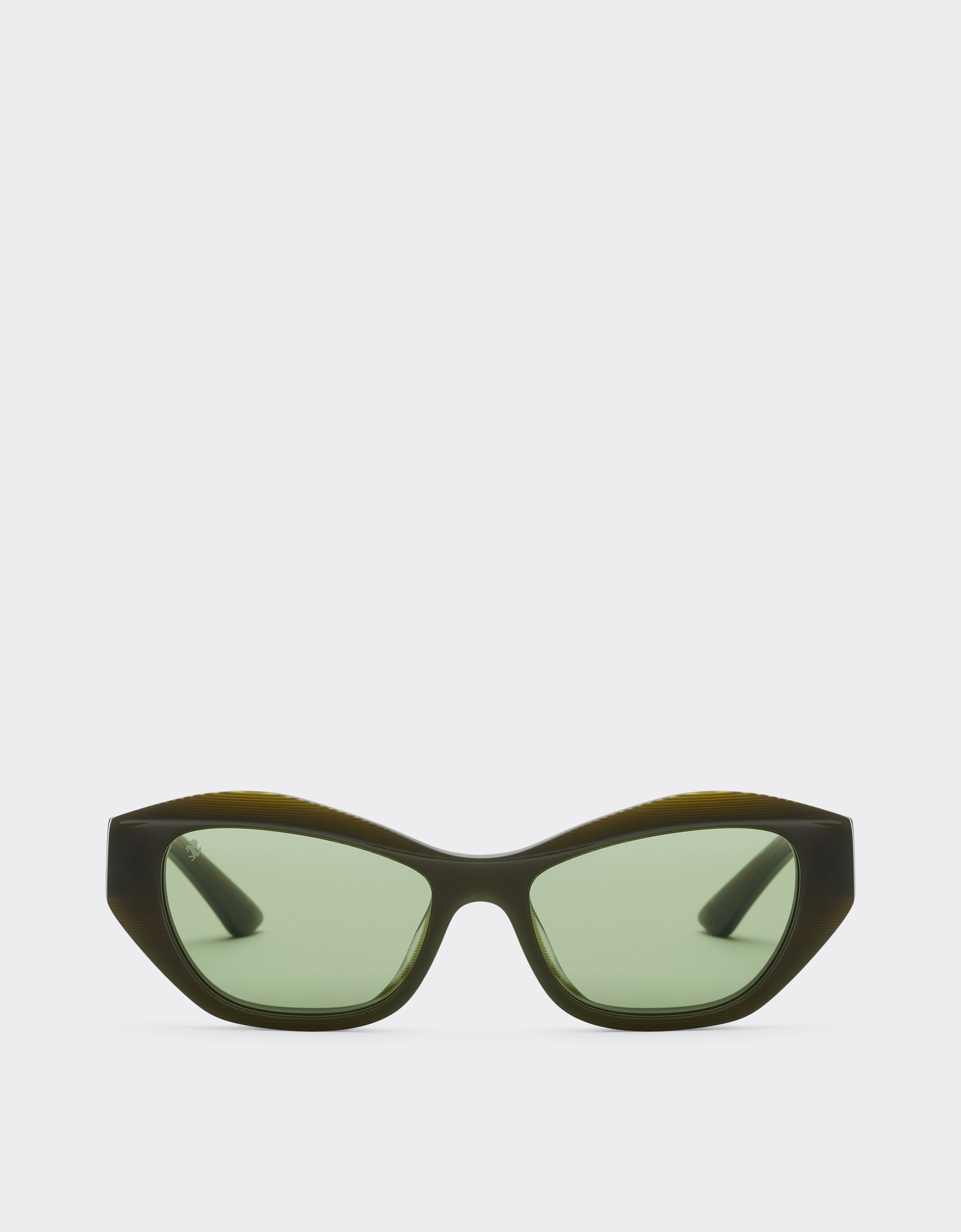 Ferrari Ferrari sunglasses in  green striped acetate  with solid green lenses Verde Abetone LA0L5f