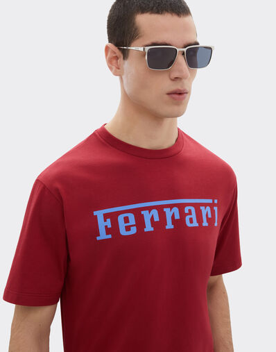 Ferrari Cotton T-shirt with Ferrari logo Rosso Maison 51037f