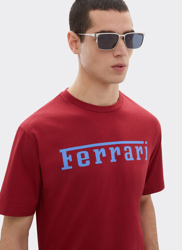 Ferrari Cotton T-shirt with Ferrari logo Rosso Maison 51037f