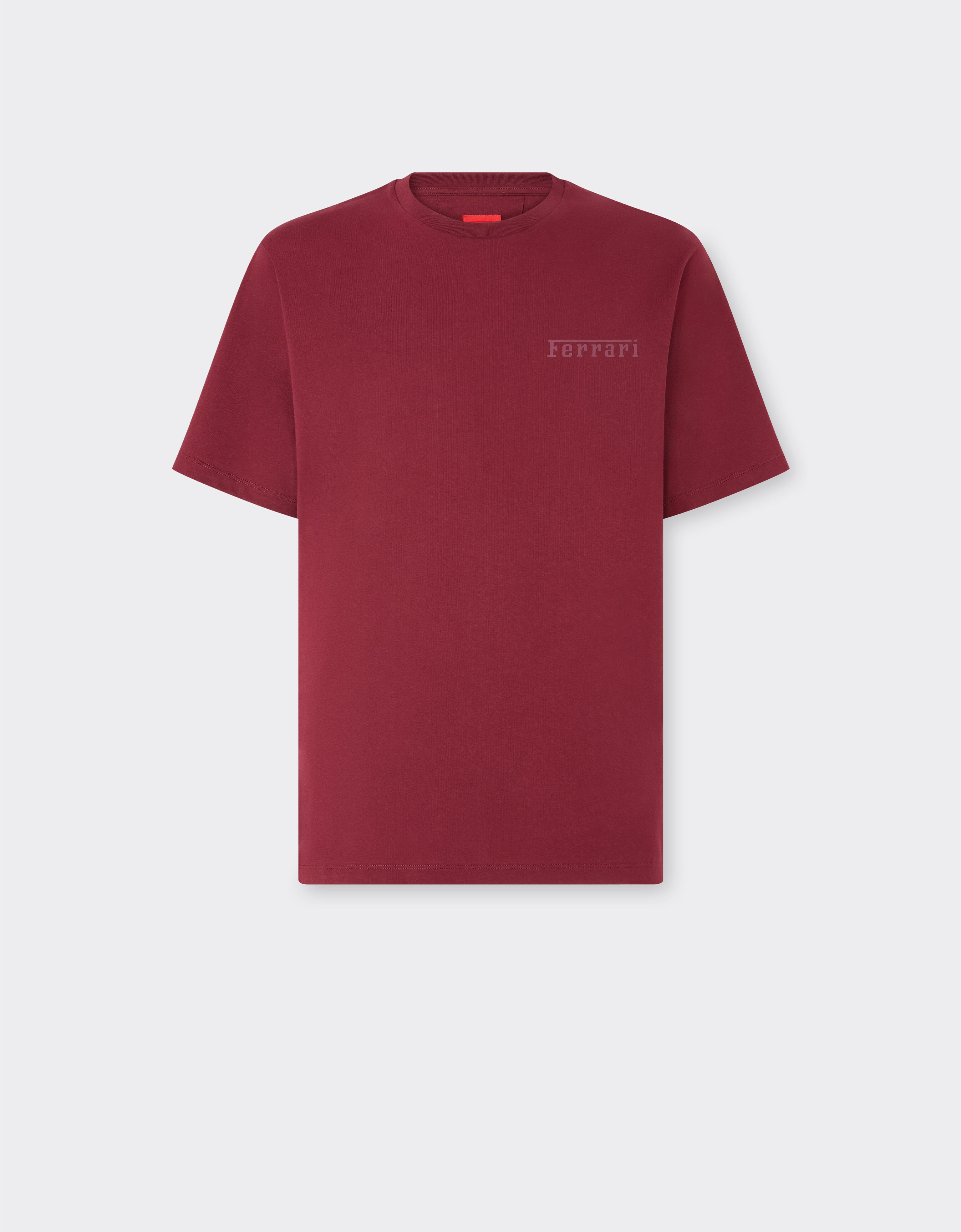 Ferrari 法拉利徽标棉质 T 恤 红褐色 21163f