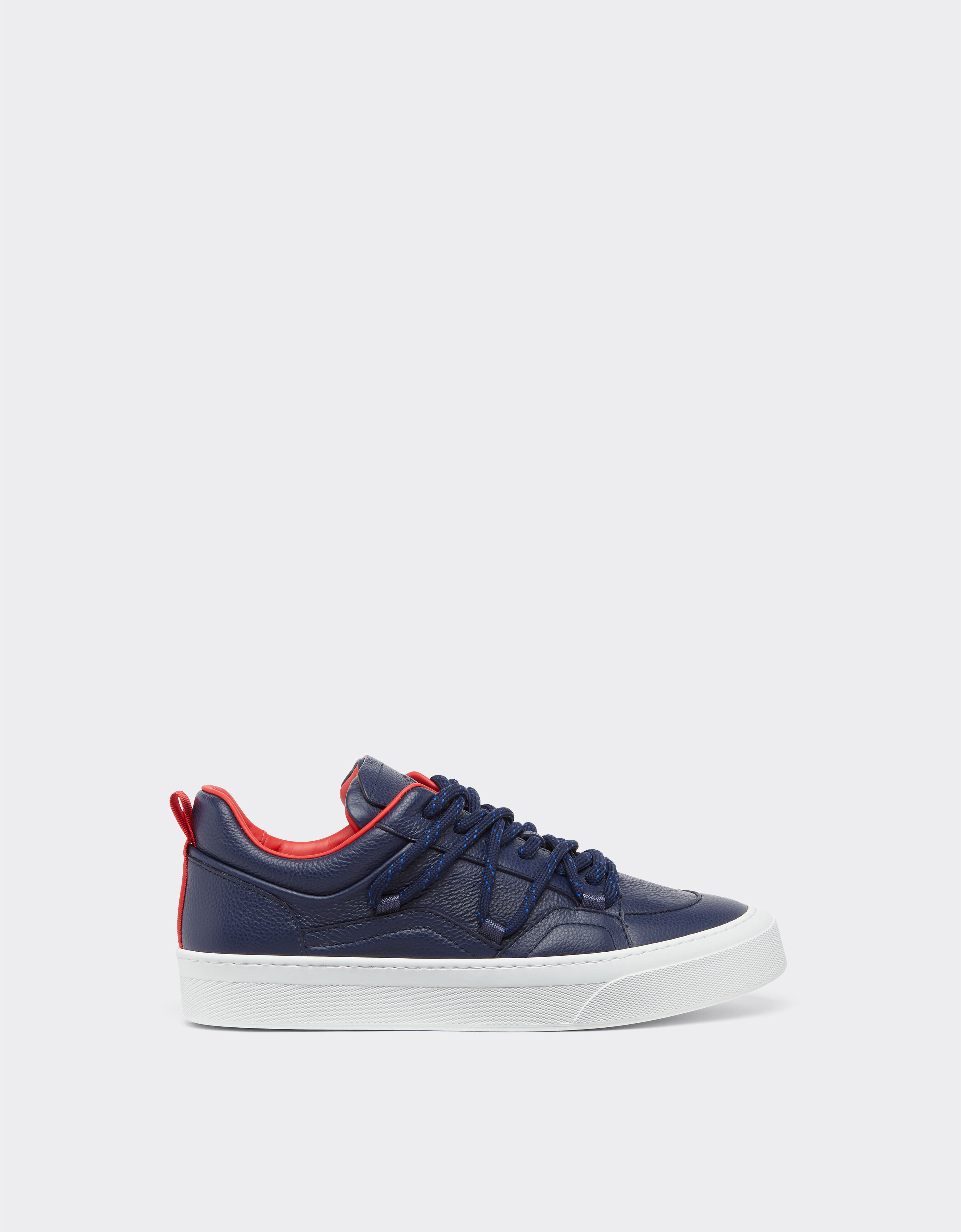 Ferrari 摔花皮革运动鞋 Navy 22067f