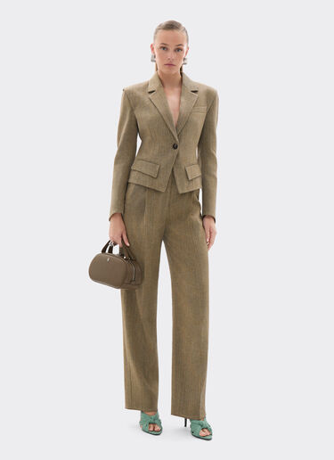 Ferrari Linen and cotton twill trousers Khaki Green 50050f