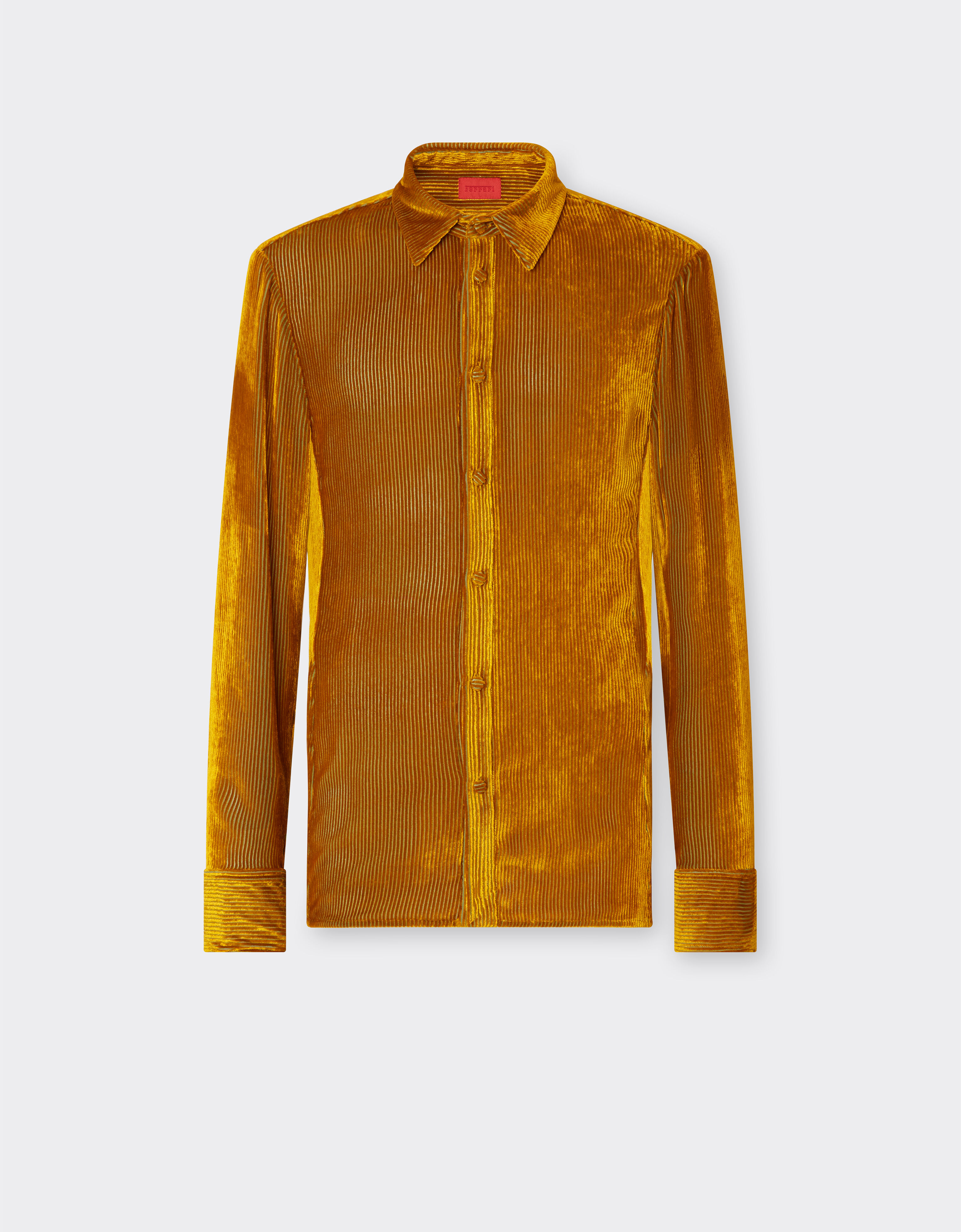 Ferrari Shiny corduroy shirt Gold 22620f