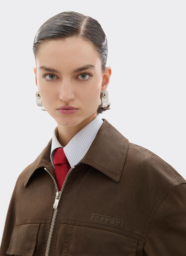 Ferrari Technical gabardine jacket with a vintage effect Khaki Green 49926f