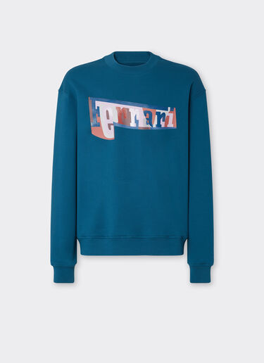 Ferrari Sweatshirt with color block logo print Peacock 49278f