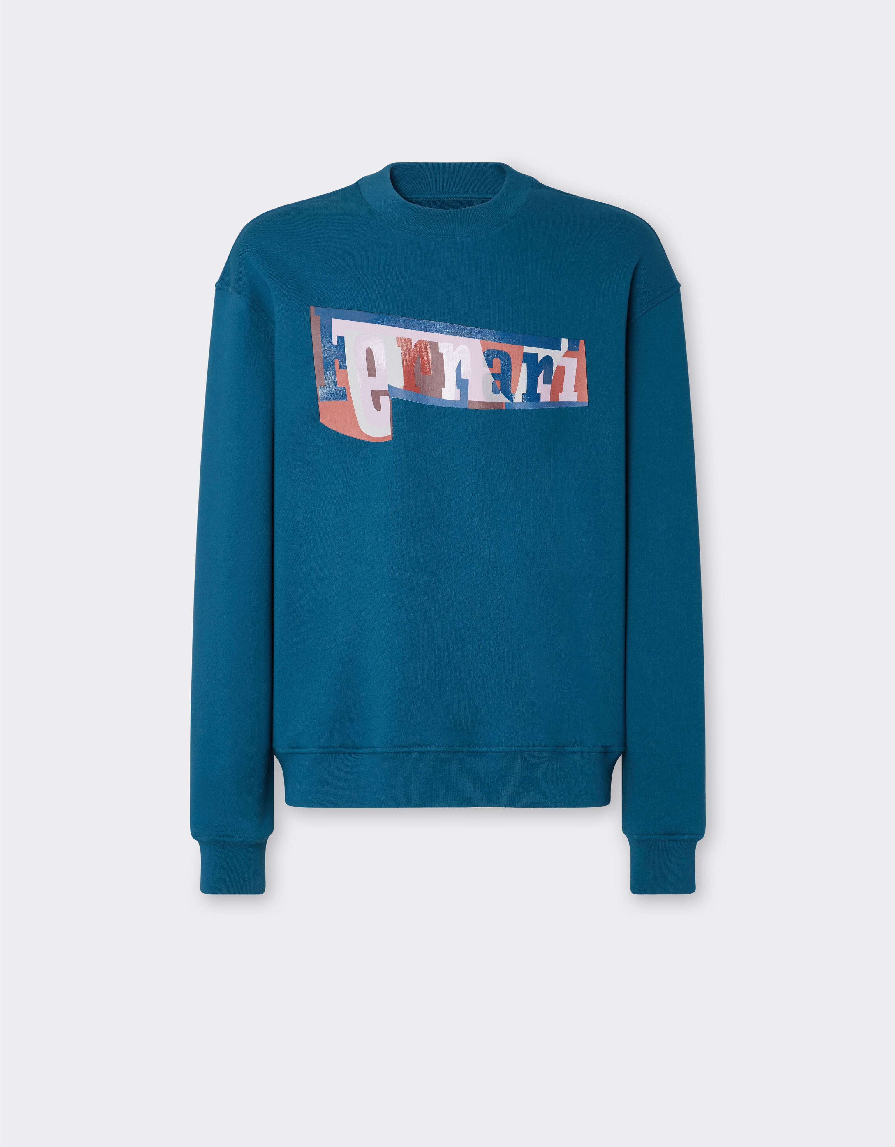 Ferrari Sweatshirt with color block logo print Peacock 49278f