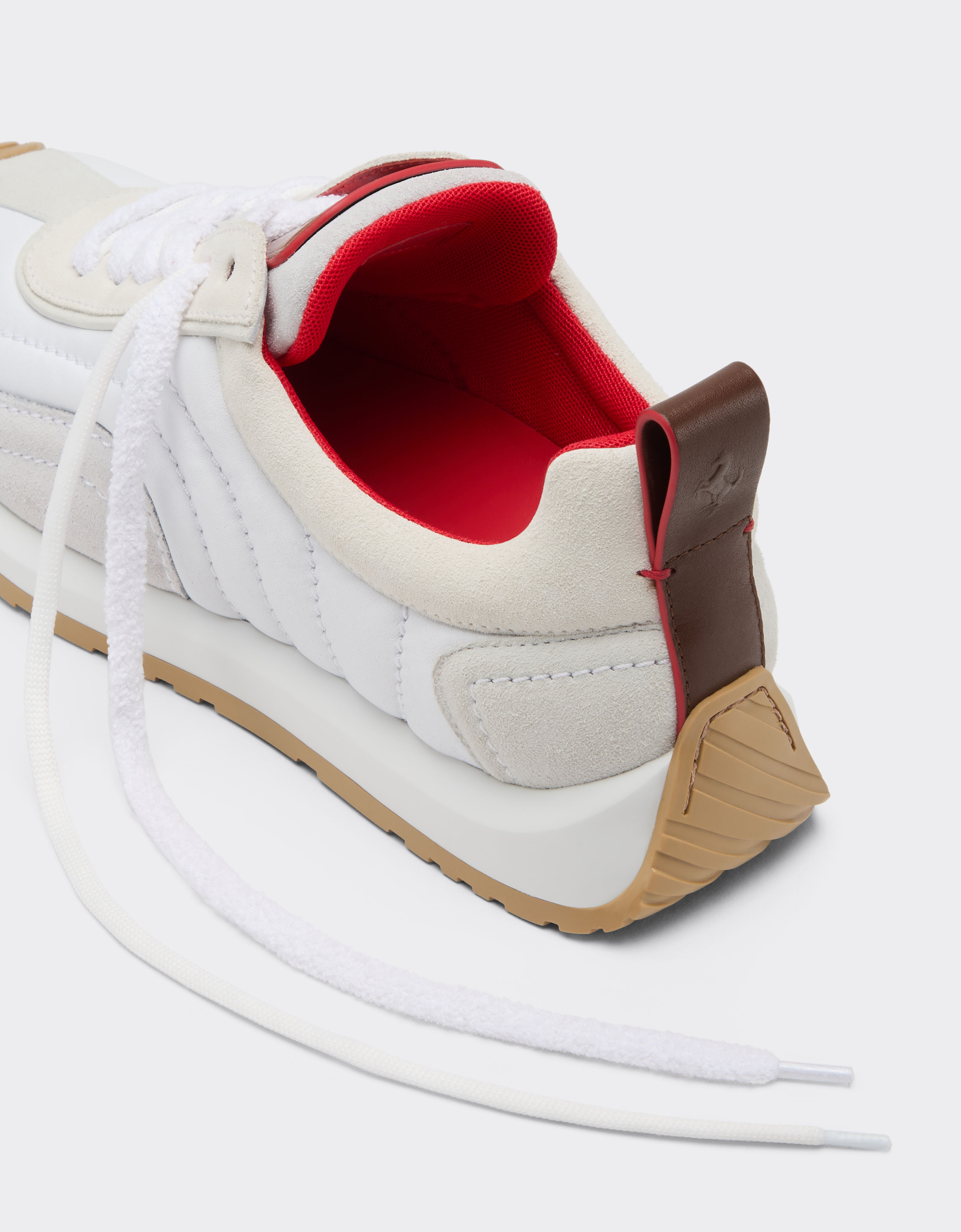 Ferrari Leather and suede sneakers Optical White 50379f