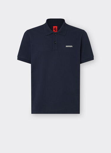 Ferrari 法拉利徽标棉质 Polo 衫 海军蓝 21277f