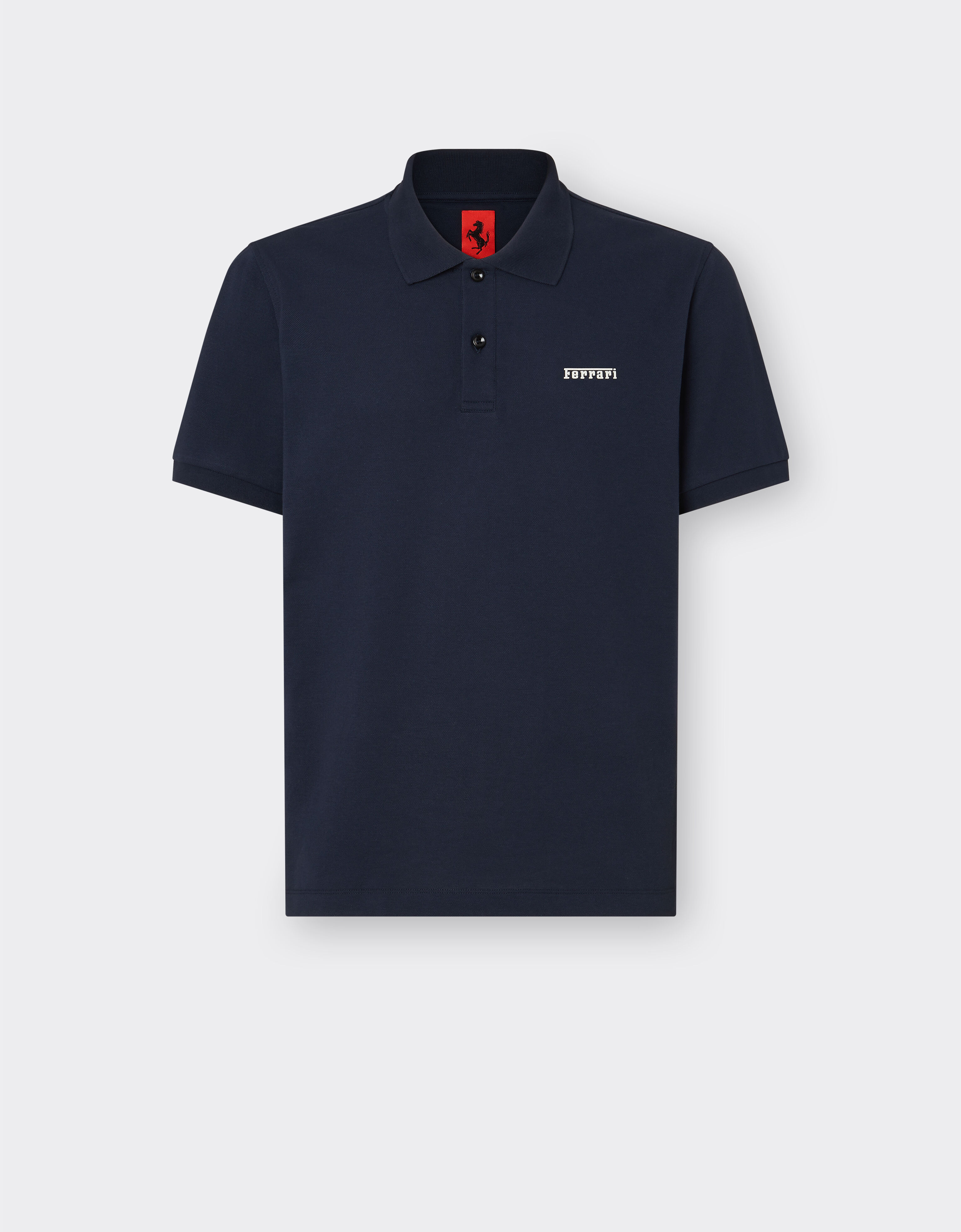 Ferrari 法拉利徽标棉质 Polo 衫 海军蓝 21277f
