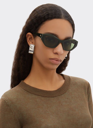 Ferrari Ferrari sunglasses in  green striped acetate  with solid green lenses Verde Abetone LA0L5f