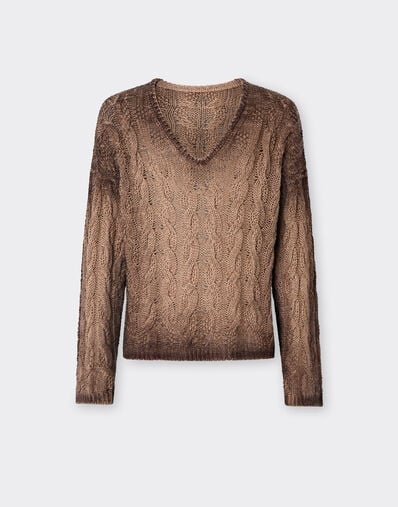 Ferrari 羊毛和羊绒套头衫 Marrone Scuro 51123f