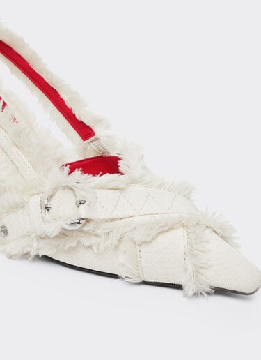 Ferrari 帆布露跟鞋 Avorio 50886f