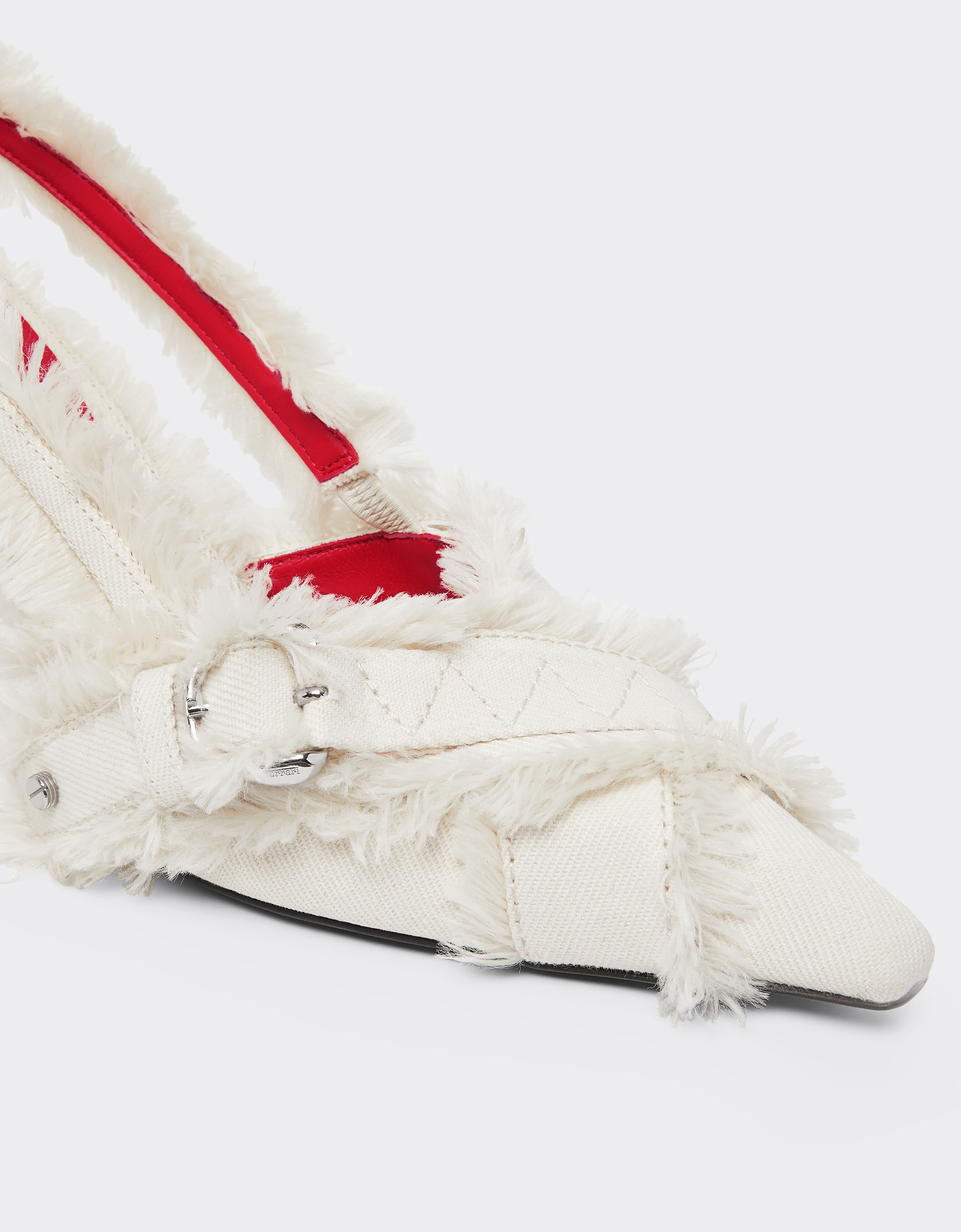 Ferrari 帆布露跟鞋 Avorio 50886f