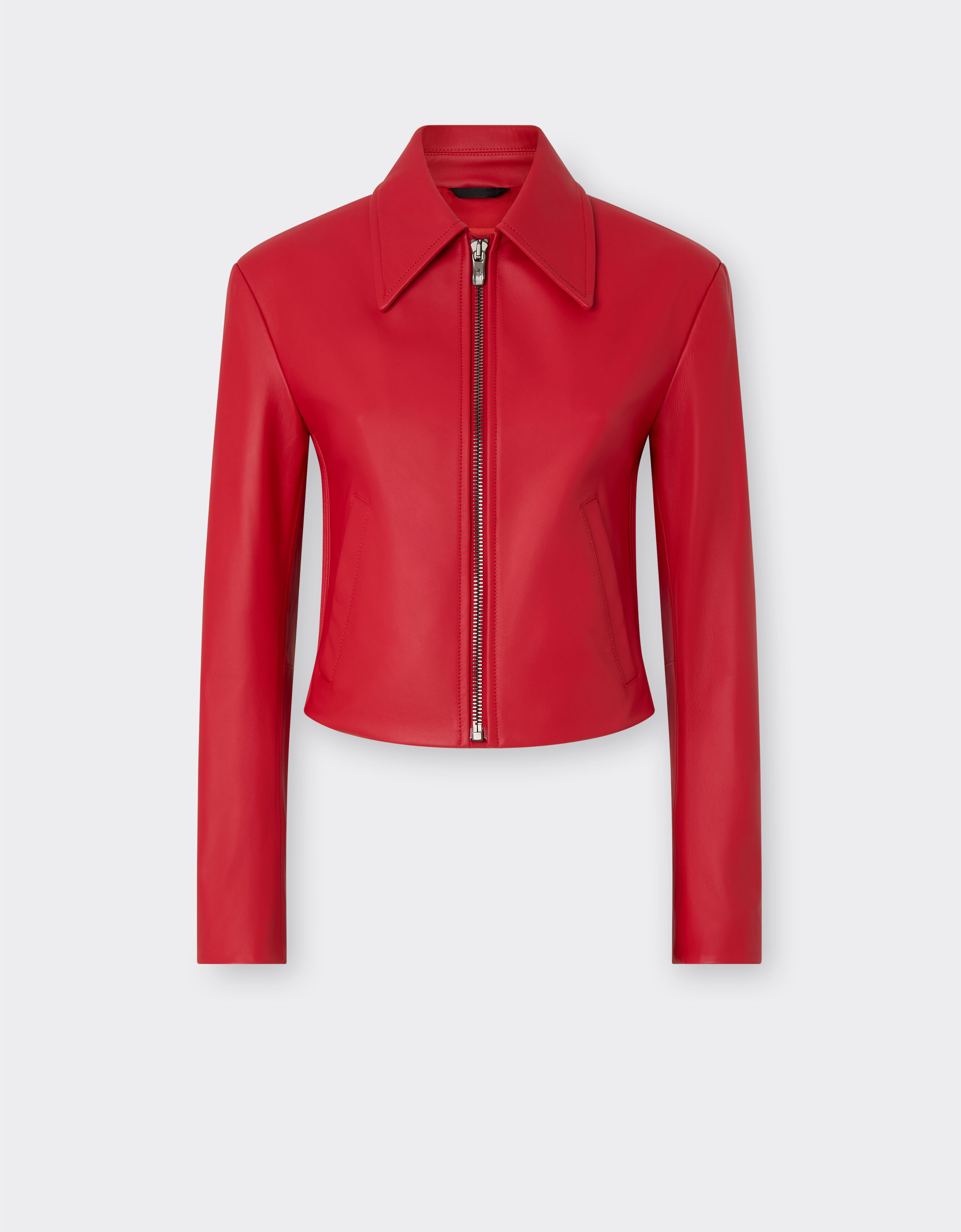 Nappa leather biker jacket Ferrari Nappa leather biker jacket Racing red 21644f