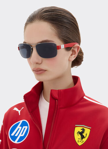 Ferrari 雷朋与法拉利车队合作款 RB3763M 深灰色镜片枪灰色金属太阳镜 Ingrid LA01If