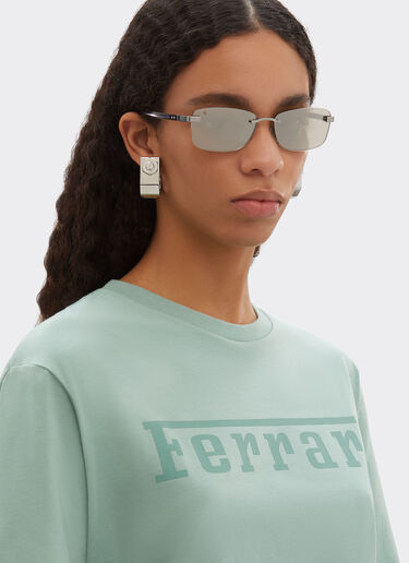 Ferrari Ferrari sunglasses in  brushed silver-colored titanium  and acetate with transparent gold lenses with white mirror coating Silver LA0L6f