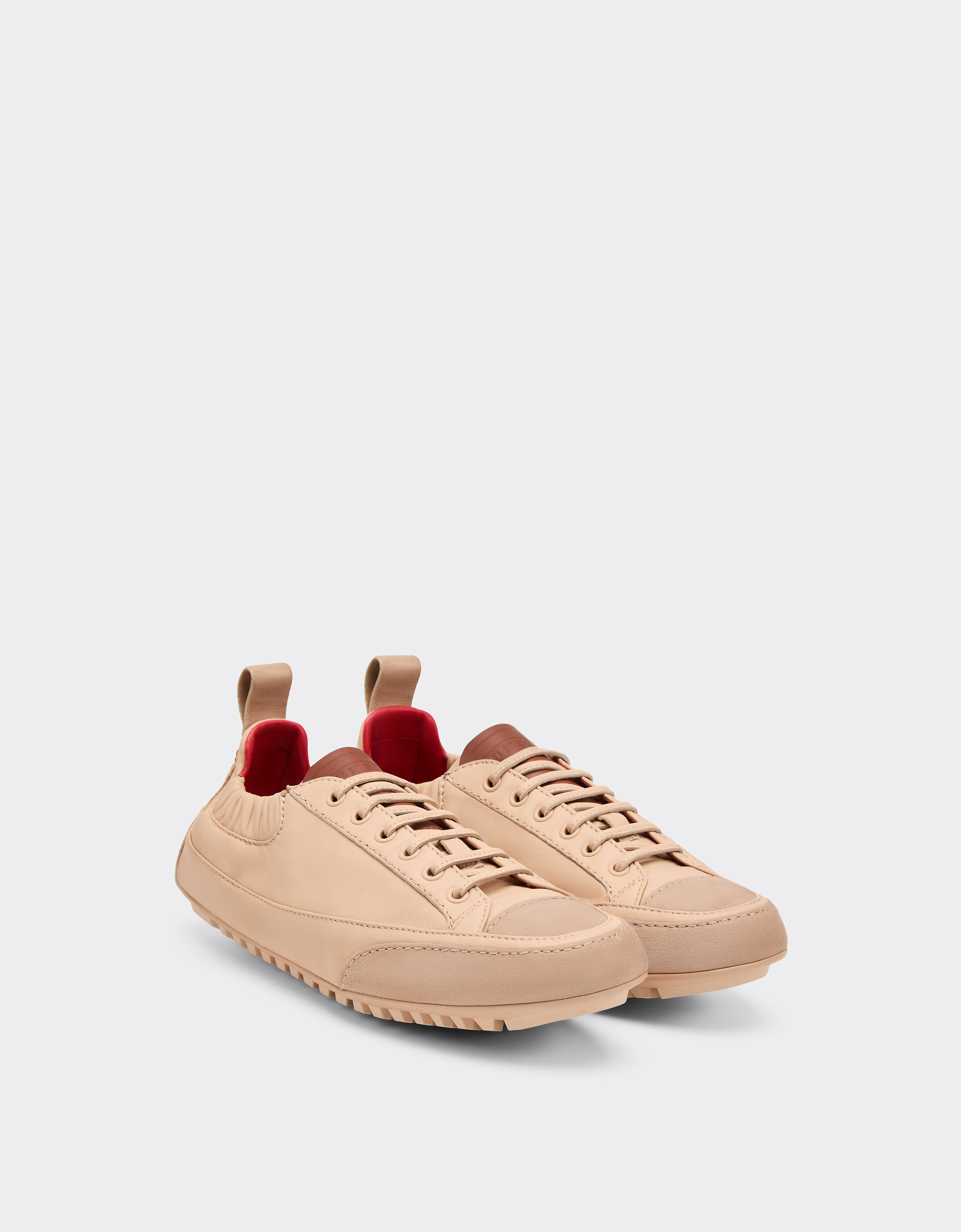 Ferrari Nappa leather and suede sneaker driver Nude 22736f