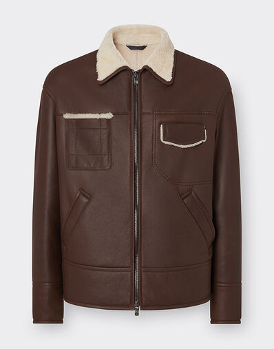 Ferrari 羊剪绒夹克 烟草色 21177f