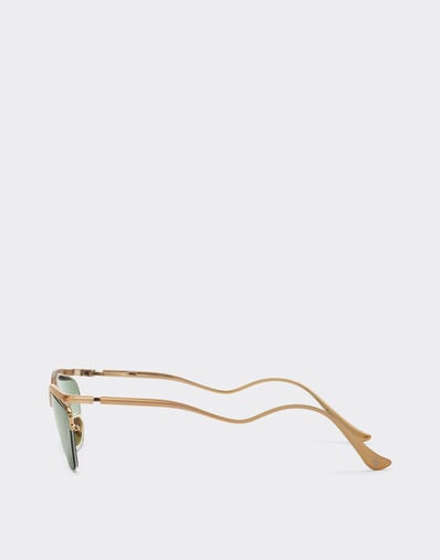 Ferrari Ferrari sunglasses in shiny gold-colored titanium with dark green lenses Oro LA0KVf