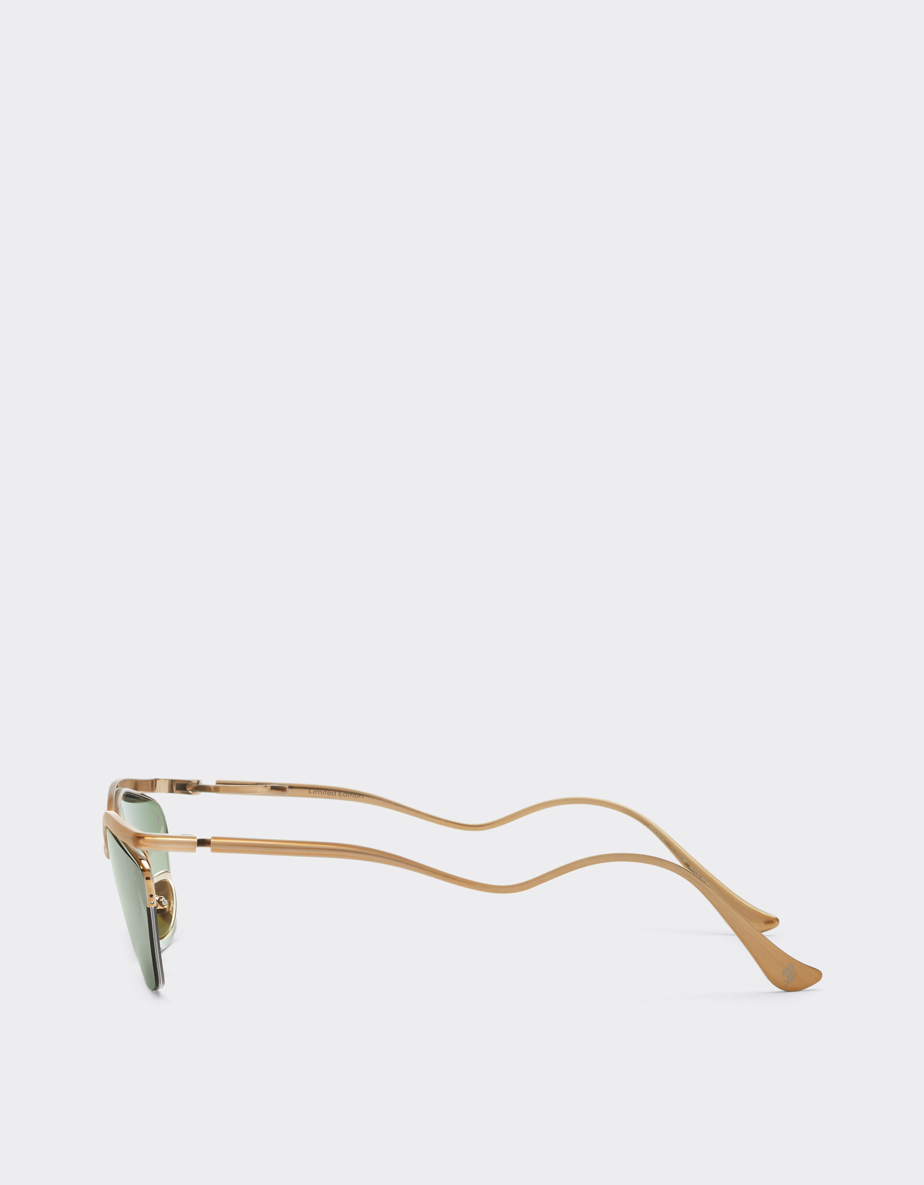 Ferrari Ferrari sunglasses in shiny gold-colored titanium with dark green lenses Oro LA0KVf