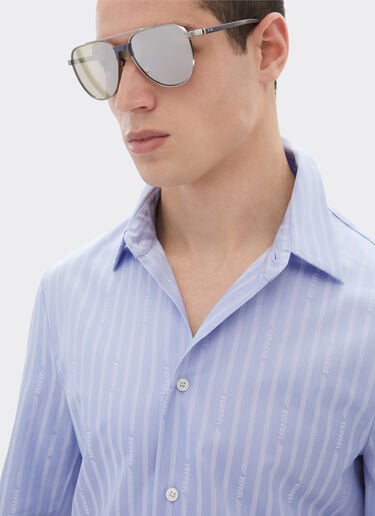 Ferrari 法拉利 Monogram 图案棉质衬衫 Oxford Blue 50810f