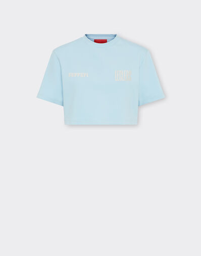 Ferrari 法拉利 x Charles Leclerc 平纹针织 T 恤 钢蓝色 22778f
