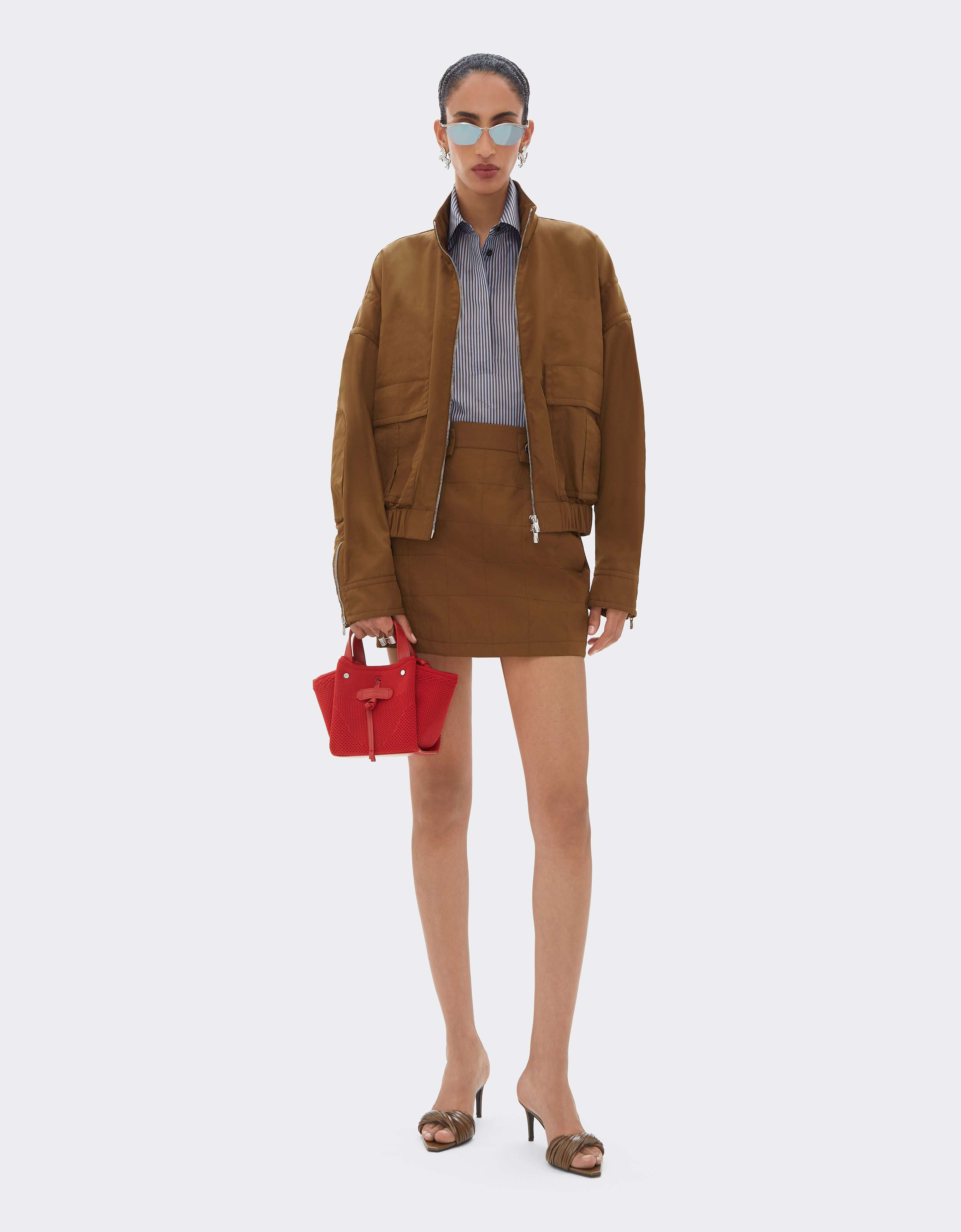 Ferrari Mini Knit and Leather Tote Bag Rosso Magma CBWTO0019YA00006f