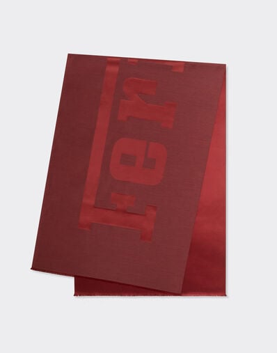 Ferrari Wool and silk scarf with Ferrari logo Mahogany 22718f