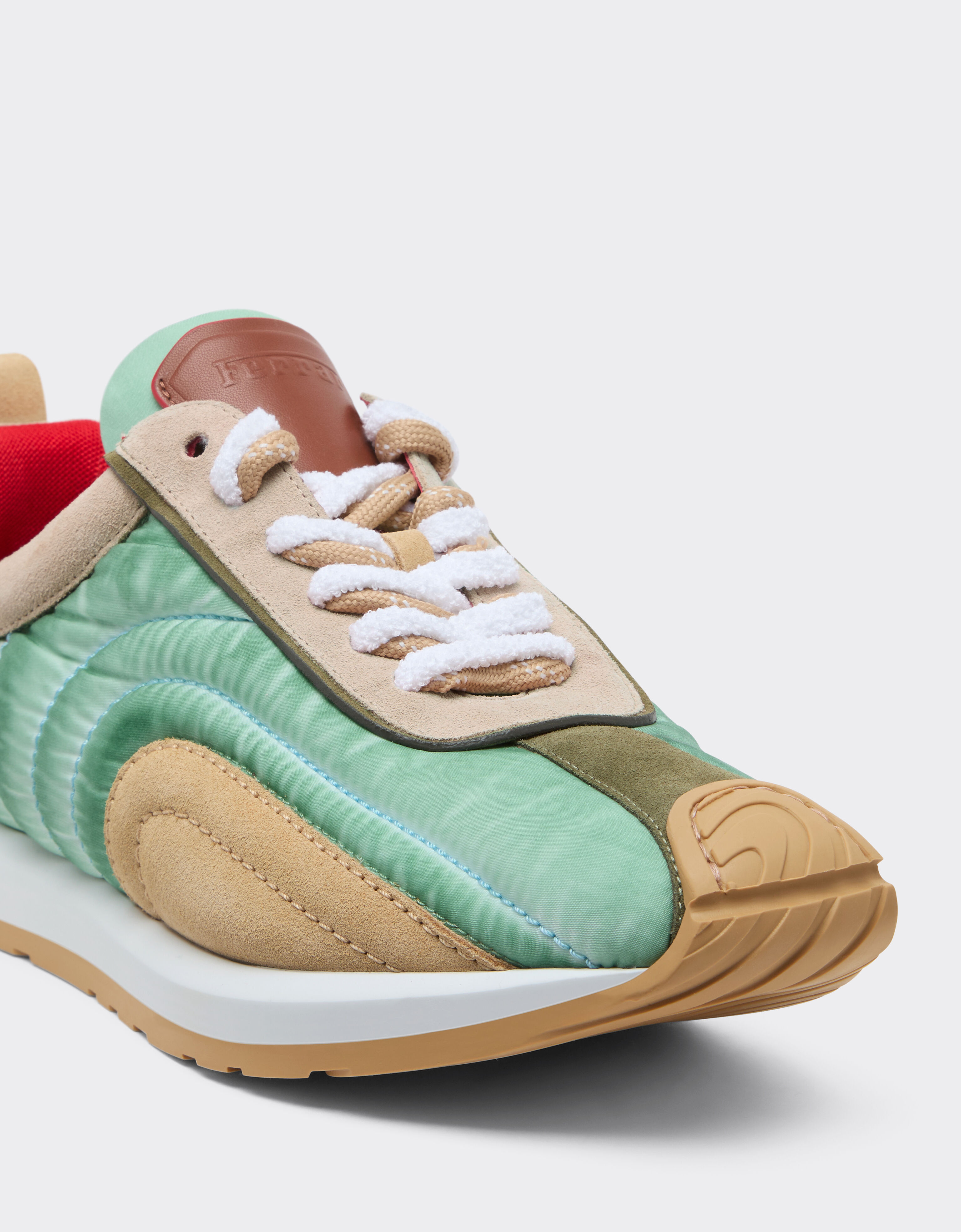 Ferrari 绒面革、纳帕皮革和尼龙训练鞋 Jute 50763f