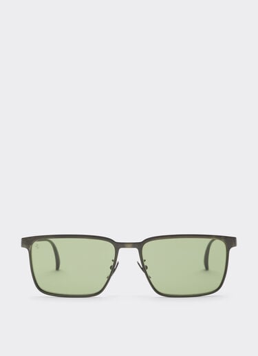 Ferrari Ferrari sunglasses in graymetal with green crystal lenses Grigio Scuro LA0LHf